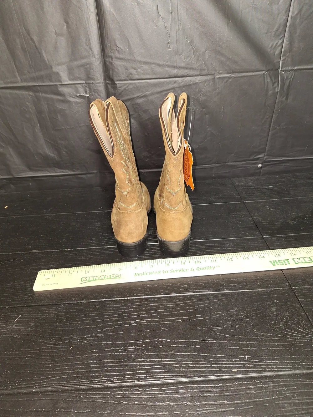 Dan Post Tan Brown Suede Western Boots Kids Sz 2